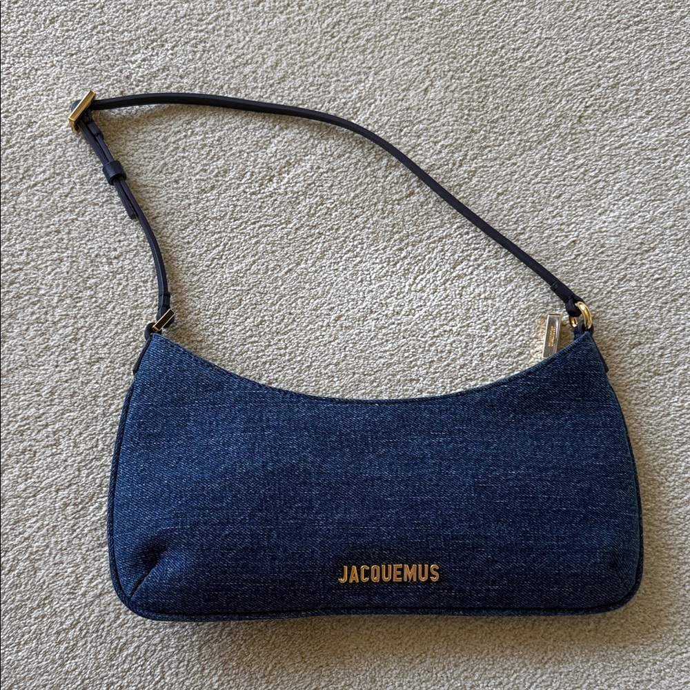 Jacquemus Blue Denim Shoulder Bag with Slouchy Design